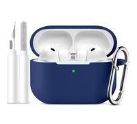Masten Compatibile con AirPods Pro 3 Custodia - Case Protettive in Silicone per Apple AirPods Pro 3 Case Cover 2025 - Custodia Morbida a Prova Di Urto con Kit Di Pulizia e Moschettino, Blu Scuro