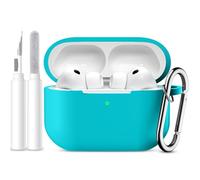 Masten Compatibile con AirPods Pro 3 Custodia - Case Protettive in Silicone per Apple AirPods Pro 3 Case Cover 2025 - Custodia Morbida a Prova Di Urto con Kit Di Pulizia e Moschettino, Turchese Scuro