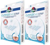 MASTER AID Cutiflex Strip, Bianco/Blu, 20 Pezzi 4 Formati (Confezione da 2)