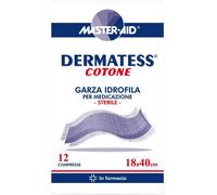 GARZA COMPRESSA MASTER-AID DERMATESS COTONE 18X40CM 12 PEZZI
