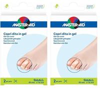 MASTER AID Footcare Dita - Protezione Dita - Copridita Piedi - Lavabile e Riutilizzabile - Formato Small - 1 Confezione da 2 Pezzi - 55mm - Diametro 15mm