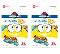 Master Aid Quadra 3D Boys 20 Pezzi, 2 Formati (Confezione da 2)