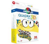 Master Aid Quadra 3D Boys Cerotti Assortiti TNT Colorati Resistenti 20 Pezzi