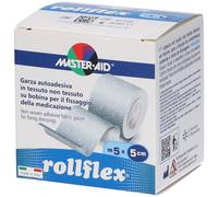 Master-Aid Rollflex - Garza autoadesiva per medicazioni, 1 rotolo da 5 m x 5 cm
