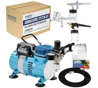 Master Airbrush Brand Multi-purpose Professional Airbrushing System with 3 Airbrushes, G22 Gravity Feed, S68 Siphon Feed & E91 All Purpose Airbrushes, Airbrush Compressor, 6' Air Hose & Airbrush