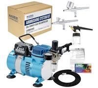 Master Airbrush ? Brand Multi-purpose Professional Airbrushing System with 3 Airbrushes, G22 Gravity Feed, G25 Gravity Feed & E91 All Purpose Airbrushes, Airbrush Compressor, 6' Air Hose & Airbrush