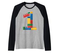 Master Builder 1 ° Compleanno Uno 1 Anni Mattone da Costruzione Maglia con Maniche Raglan