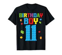 Master Builder 11th Birthday Boy 11 Year Building Bricks Maglietta