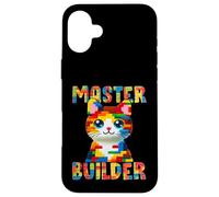 Master Builder Block Building Toy Kids Girls Cat Lover Custodia per iPhone 16 Plus
