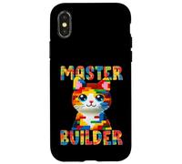Master Builder Block Building Toy Kids Girls Cat Lover Custodia per iPhone X/XS