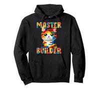 Master Builder Block Building Toy Kids Girls Cat Lover Felpa con Cappuccio