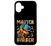 Master Builder Bricks Blocks Play Toys T-Rex Dinosaur Custodia per iPhone 16 Plus