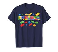 Master Builder Brother Blocks Mattoni Master Builder da Uomo Maglietta, Uomo, Navy, L
