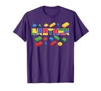 Master Builder Brother Blocks Mattoni Master Builder da Uomo Maglietta, Uomo, Viola, L