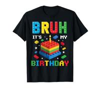 Master Builder Bruh È Il Mio Compleanno Building Blocks Kids Maglietta