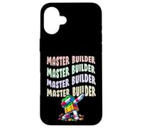 Master Builder Dabbing Blocks Bricks Funny Toy Builder Kids Custodia per iPhone 16 Plus