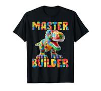 Master Builder Dino Bricks Blocks Play Toys T-Rex Dinosaur Maglietta