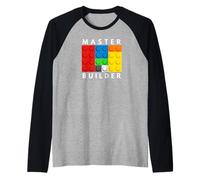 Master Builder Funny Construction Humor Design Tee Maglia con Maniche Raglan