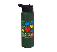 Master Builder Love Brick Block Builder Stainless Steel Insulated Water Bottle