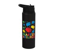 Master Builder Love Brick Block Builder Stainless Steel Insulated Water Bottle
