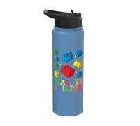 Master Builder Love Brick Block Builder Stainless Steel Insulated Water Bottle