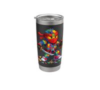 Master Builder Ninja Building Blocks Brick Builders Boys Kid Bicchiere termico in acciaio inox doppia parete