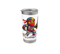 Master Builder Ninja Building Blocks Brick Builders Boys Kid Bicchiere termico in acciaio inox doppia parete
