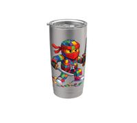 Master Builder Ninja Building Blocks Brick Builders Boys Kid Bicchiere termico in acciaio inox doppia parete