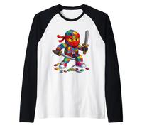 Master Builder Ninja Building Blocks Brick Builders Boys Kid Maglia con Maniche Raglan
