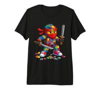 Master Builder Ninja Building Blocks Brick Builders Boys Kid Maglietta Premium