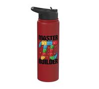 Master Builder Pi Simbolo Pi Mattoni Pi Blocchi Happy Pi Day Stainless Steel Insulated Water Bottle