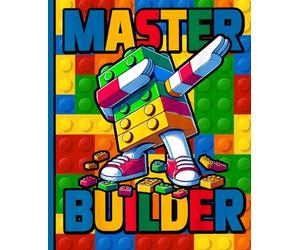 Master Bulder, Future Engineer Building Blocks Notebook - STEM Learning Journal for Boys Who Love Bricks and Creative Play, Wide Ruled School Notebook for Kids, Students, and Young Builders