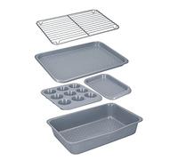 Master Class MCCERBAKE5PC Smart Set da 5 Pentole Impilabili in Acciaio al Carbonio con Robusto Rivestimento in Ceramica-Grigio