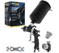 Master Elite PRO-33 - Pistola a spruzzo HVLP ad alte prestazioni con punta da 1,3 mm e regolatore di pressione dell'aria, adattatore MPS Cup - ideale per rivestimenti di base automobilistici, vernici