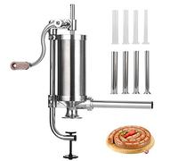 MASTER FENG Riempitore per salsicce in acciaio inossidabile per salsicce fatte in casa Riempimento verticale di carne Macchina da cucina Imballato 8 tubi di ripieno [capacità 1,1 kg]