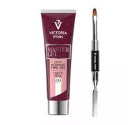 Master Gel Bundle: pennello e spatola e gel Dirty Pink 60 g - ideale per la progettazione professionale delle unghie di Victoria Vynn