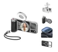 Master Grip Kit per iPhone 17 Pro Max,Impugnatura Magnetica per Smartphone con Luce Selfie e Filtri UV,Creator kit Integrata 3200mAh Batteria,Ricarica Wireless,Custodia in Grafene Vlog/Selfie/Shooting