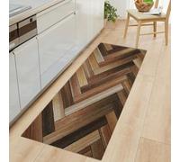 Master House Biancheria: Tappeto Cucina Antiscivolo Made in Italy Passatoia Antimacchia Multiuso Cucina, Soggiorno Lavabile in Lavatrice - Legno Parquet - 52x100 cm Parquet legno (Tortora, 52x140cm)