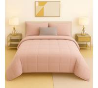 Master House Trapunta Piumone Matrimoniale Singola Piazza 1/2 in Morbido e Caldo Velluto per Camera da Letto Elegante e Confortevole (Cipria, Piazza & Mezza 220x260cm)