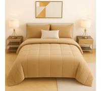 Master House Trapunta Piumone Matrimoniale Singola Piazza 1/2 in Morbido e Caldo Velluto per Camera da Letto Elegante e Confortevole (Biscotto, Singola 160x260cm)