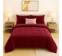 Master House Trapunta Piumone Matrimoniale Singola Piazza 1/2 in Morbido e Caldo Velluto per Camera da Letto Elegante e Confortevole (Bordò, Singola 160x260cm)