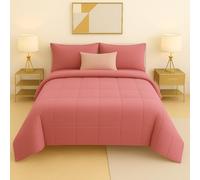 Master House Trapunta Piumone Matrimoniale Singola Piazza 1/2 in Morbido e Caldo Velluto per Camera da Letto Elegante e Confortevole (Rosa antico, Singola 160x260cm)