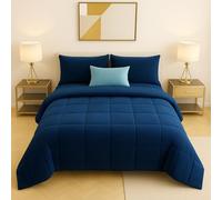 Master House Trapunta Piumone Matrimoniale Singola Piazza 1/2 in Morbido e Caldo Velluto per Camera da Letto Elegante e Confortevole (Blu oceano, Singola 160x260cm)