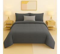 Master House Trapunta Piumone Matrimoniale Singola Piazza 1/2 in Morbido e Caldo Velluto per Camera da Letto Elegante e Confortevole (Grigio Shark, Piazza & Mezza 220x260cm)