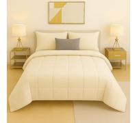 Master House Trapunta Piumone Matrimoniale Singola Piazza 1/2 in Morbido e Caldo Velluto per Camera da Letto Elegante e Confortevole (Panna, Piazza & Mezza 220x260cm)