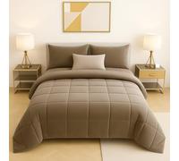 Master House Trapunta Piumone Matrimoniale Singola Piazza 1/2 in Morbido e Caldo Velluto per Camera da Letto Elegante e Confortevole (Tortora, Matrimoniale 260x265 cm)