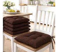 Master Houser: Cuscino coprisedia,Max Imbottitura con Lacci, 40x40 Comodo, Decorativo,arredo, Biancheria per la casa, Tinta Unita per sedie da Cucina, Giardino, Sala da Pranzo. (Marrone)