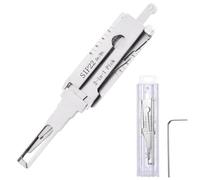 Master Key Decoder Lock Picking Tool 2 in 1 in acciaio inox, lettore di chiavi auto, strumenti professionali per fabbro (SIP22)
