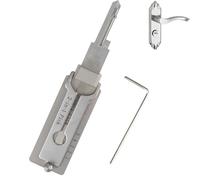 Master Key Decoder Lock Picking Tool,Key Decoder Lock Pick,in acciaio inox Master Key Decoder Locksmith Tools,2 in 1 Master Key Decoder Lock Picking Tools Access Doors Easy Varie Forme (SS001)