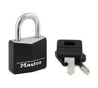 Master Lock 131D - Lucchetto con chiave in alluminio, colore: nero, confezione da 1